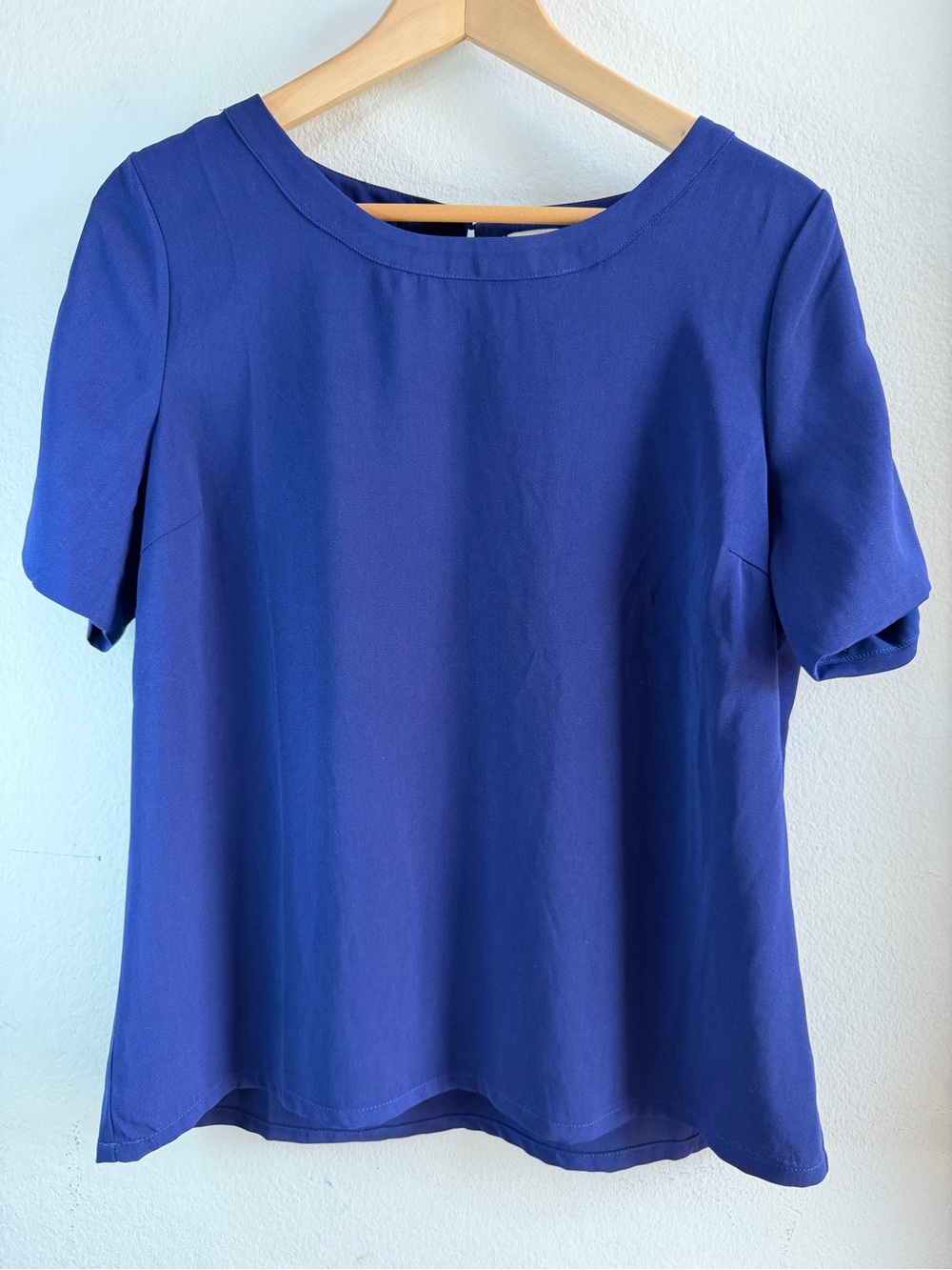 Skies Are Blue Short Sleeve Boatneck Top in Royal Blue